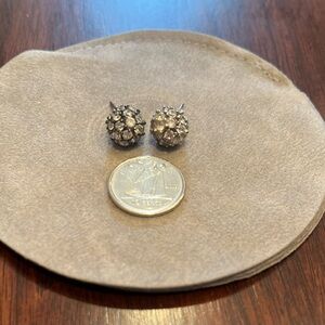 Holt Renfrew Silver Crystal Stud Earrings